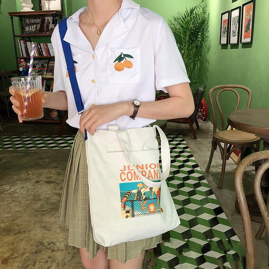 Women's Messenger Cartoon Shoulder Canvas Bag