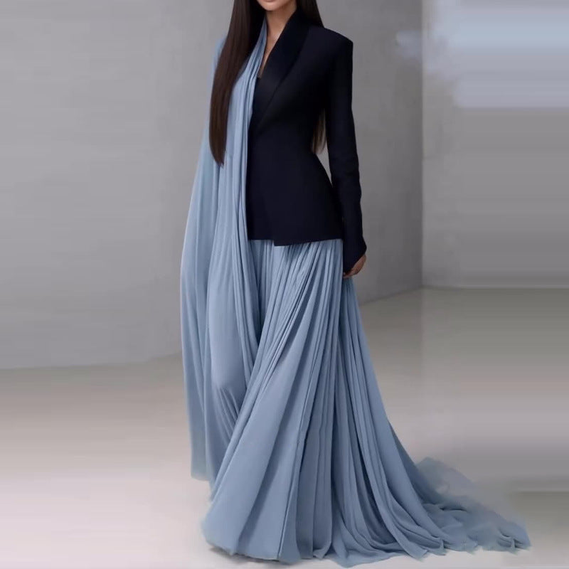 Irregular Long-Sleeve Blazer Fashion Suit