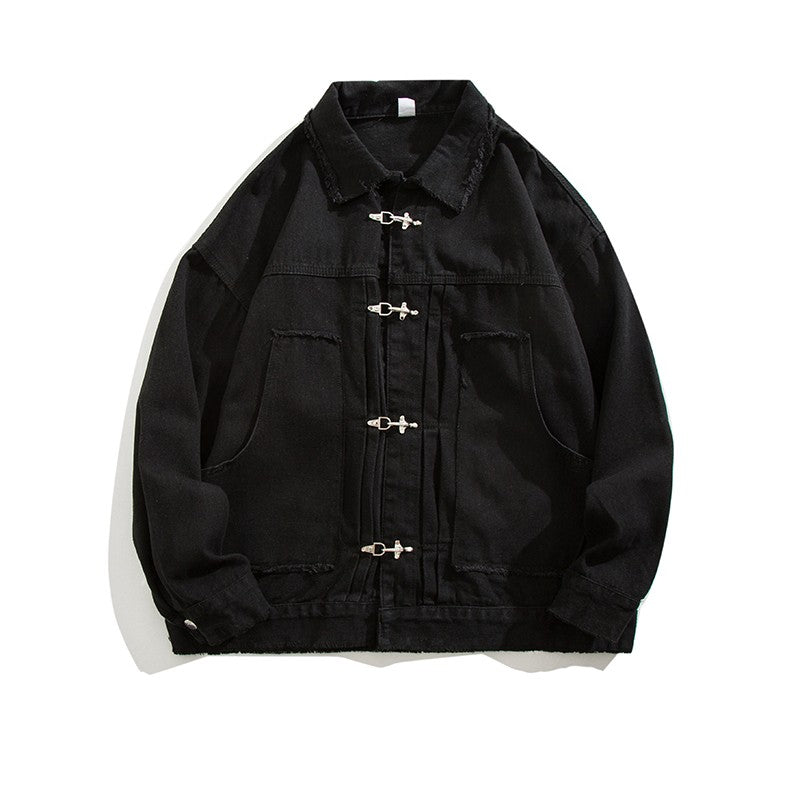 Loose Leisure Workwear Coat Metal Buckle Burr Jacket