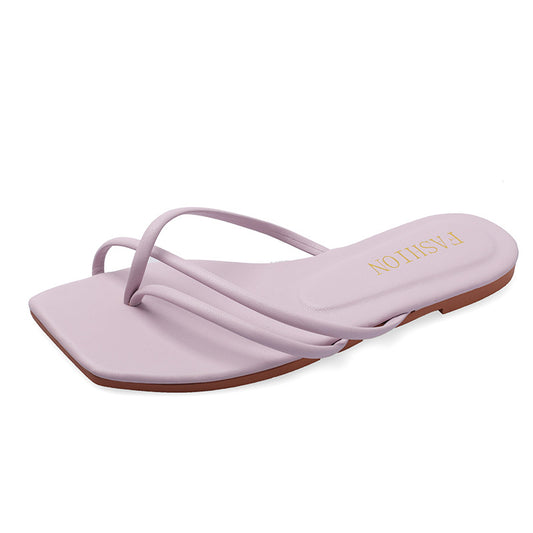 Fashion Outer Wear Korean Version Of Square Toe Flat Bottom