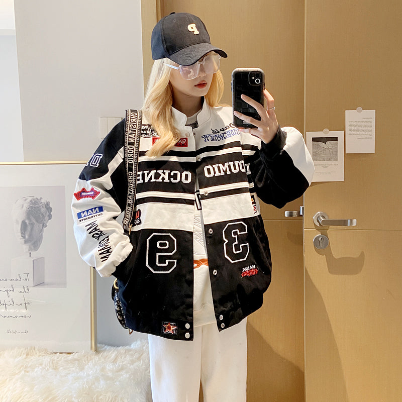 Women's Motorcycle Jacket Loose Baseball Uniform