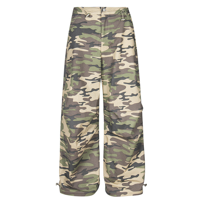 Amerikanske Camouflage Paratrooper Overalls med Brede Ben og Lommedesign