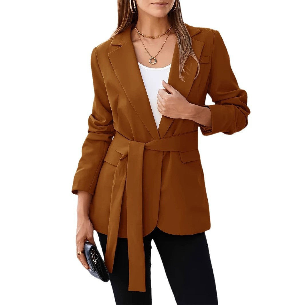 New Stylish Casual Solid-color Lapel Jacket For Women