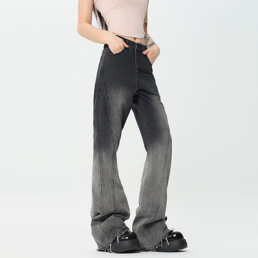 Women's Gradient Washed American-style Skinny Jeans