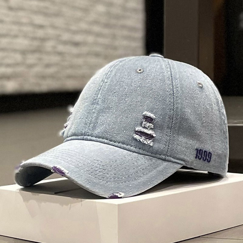 Women's Fashion Versatile Denim Do Old Broken Baseball Hat