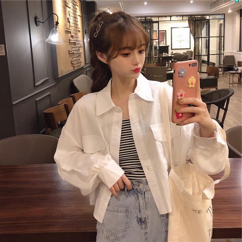 Korean Style Loose Long-sleeved Shirt Student All-match Blouse