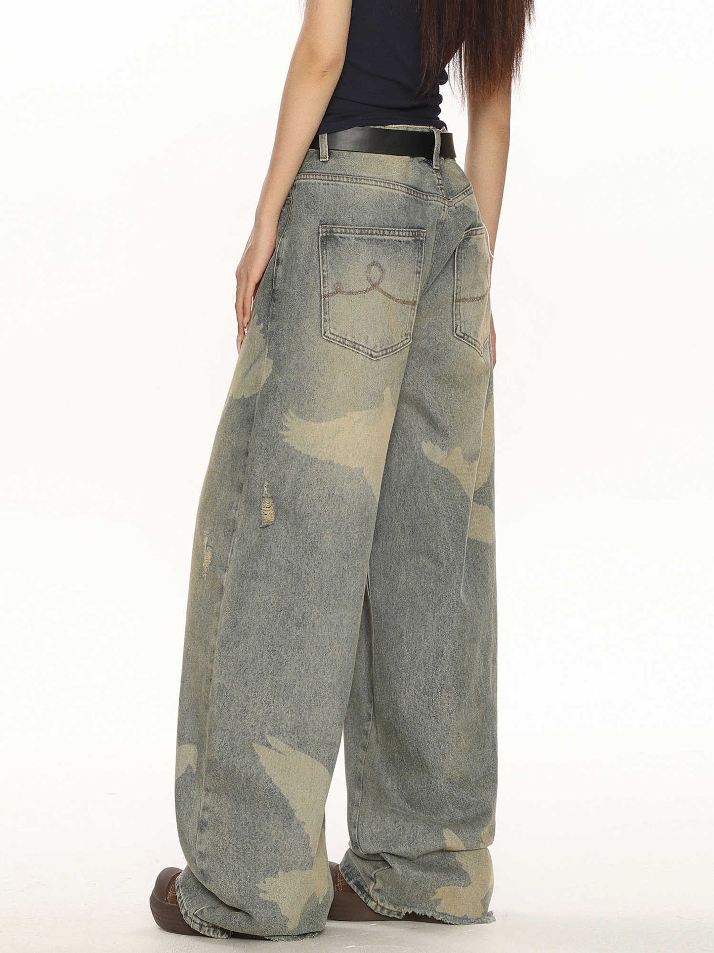 Høj kvalitets jeans med personligt print af due