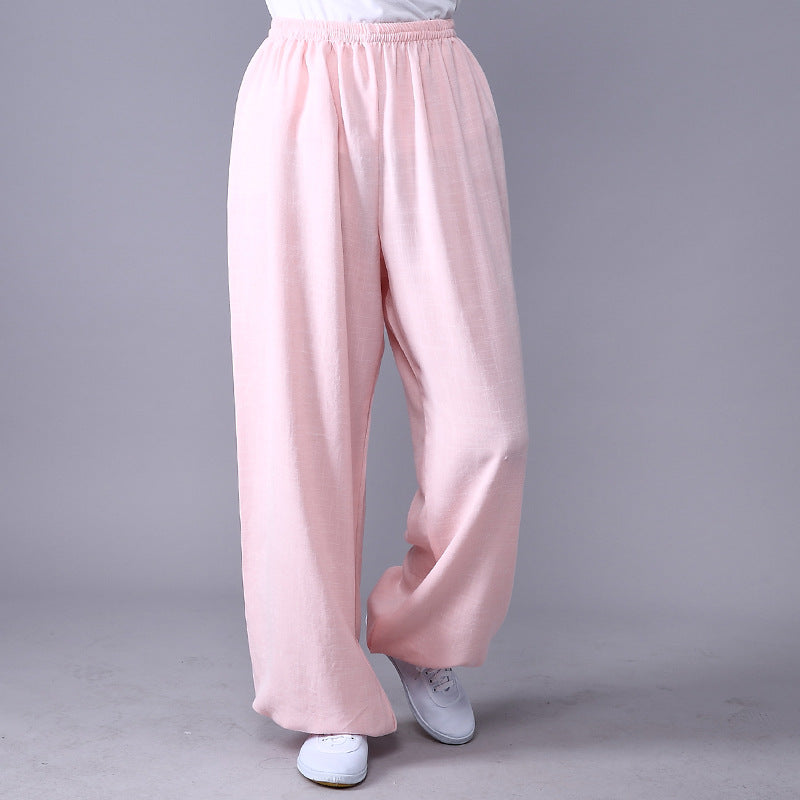 Men's And Women's Fashion Casual Breathable Cotton And Linen Practice Pants
