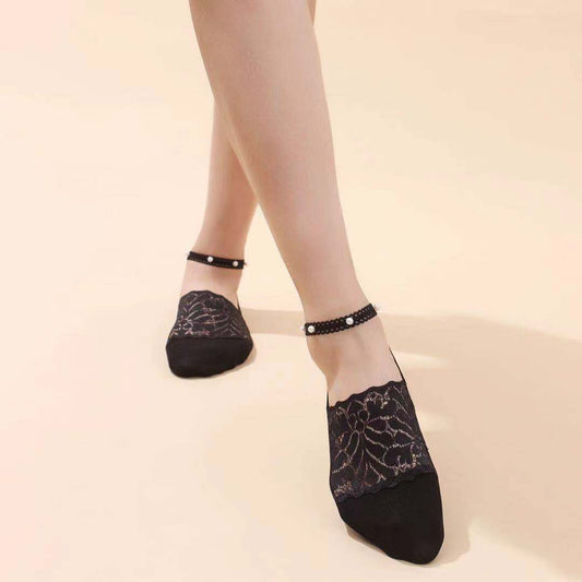 Women's Thin Shallow Mouth Glass Silk Cute Japanese Socks