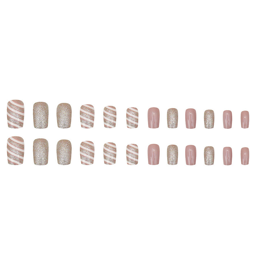 Elegant Champagne Light White Noble Twill Manicure