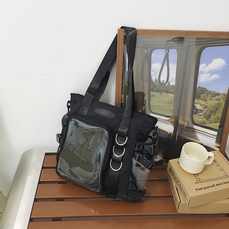 Japanese Minority Design Transparent College Style Fashion All-match Good-looking Large-capacity Crossbody Bag