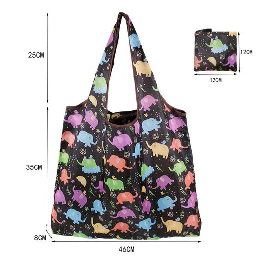 Floral Cloth Portable Shopping Bag Polyester Folding 190T