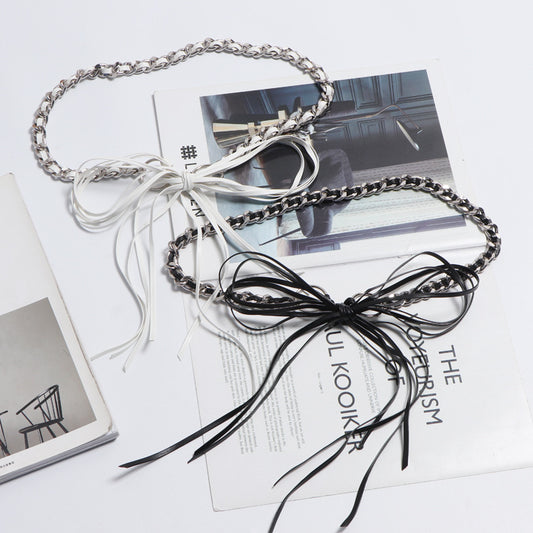Literary Fan Woven Thin Waist Chain