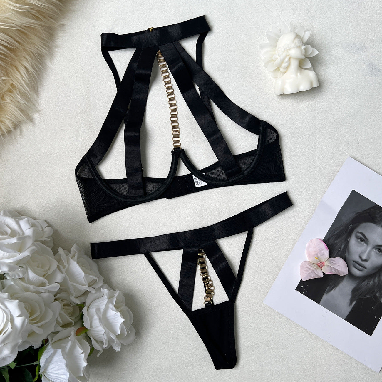 Lace-up Lingerie Set Bra And Panties Set