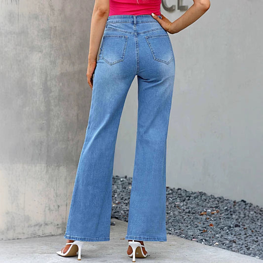 Kvinders stilfulde slim-fit blå jeans