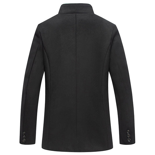 New Men's Fashion Korean-style Slim-fit Mid-length Trench Coat