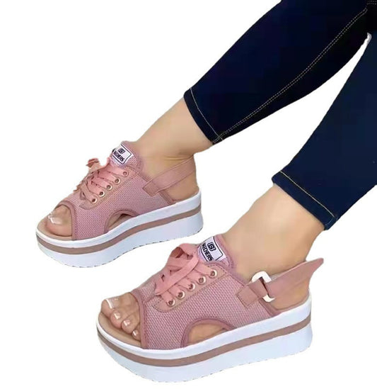Women's New Thick Sole Velcro Strap Roman Sandals