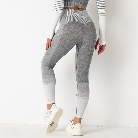 Seamless Striped Knitted Yoga Fitness Pants