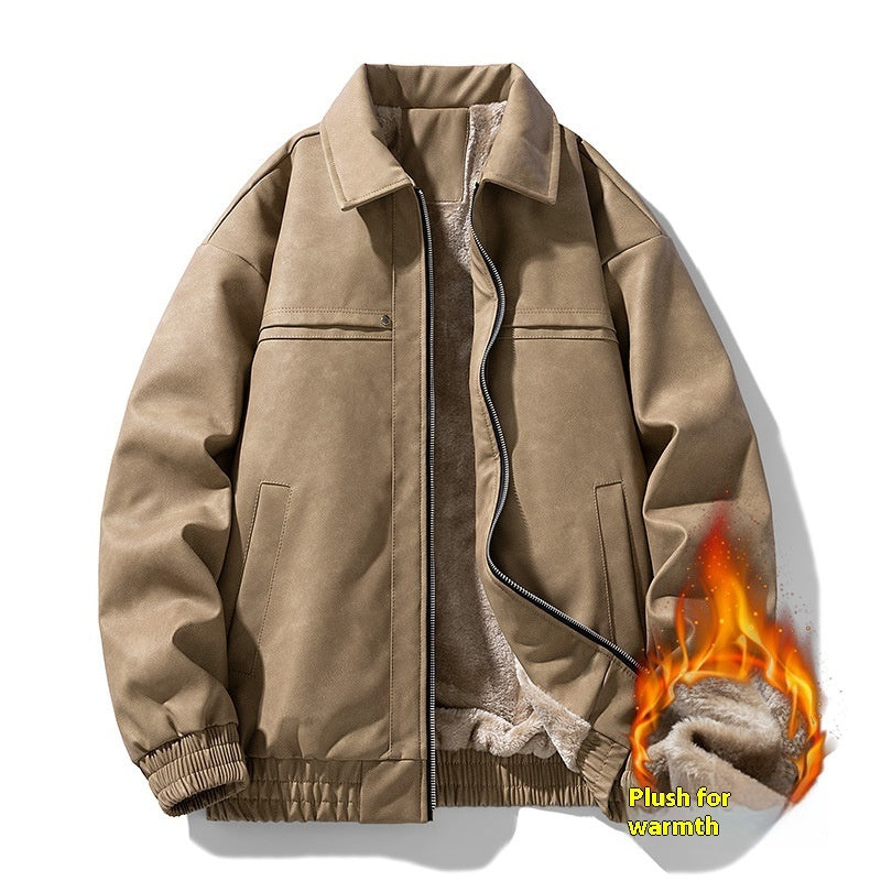 Loose Leather Thickened Leisure Warm Cotton-padded Coat