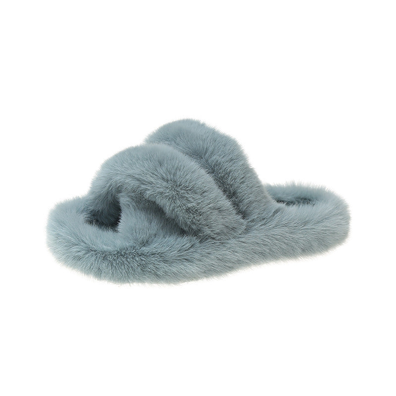 Plus Size Slippers Women's Outer Wear Thick Bottom Three Bars Cross