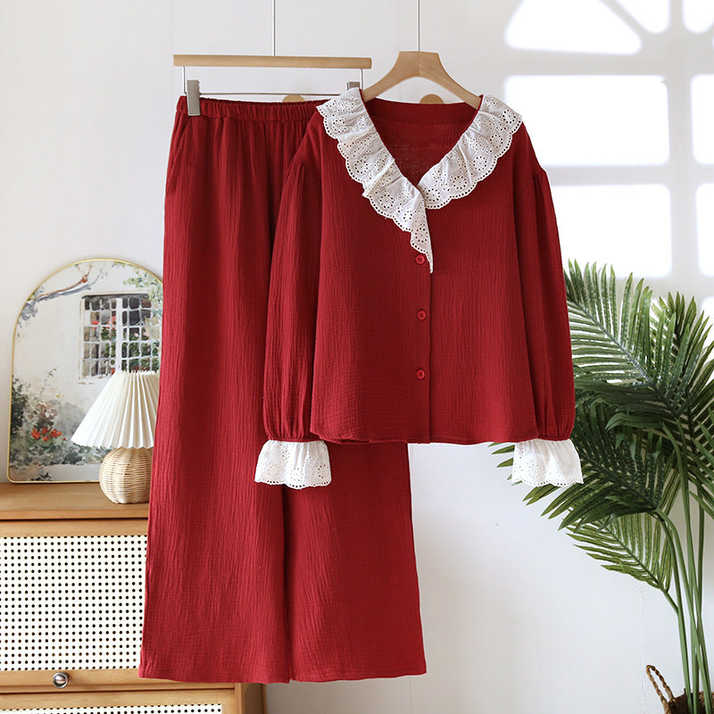 Womens French Romantic Minimalist Home Pajama Set