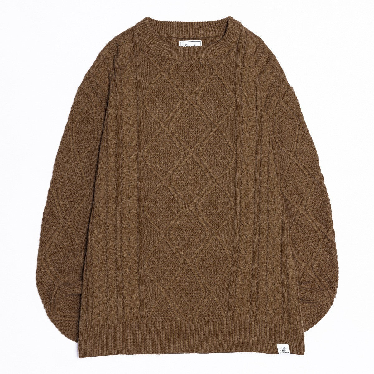 Retro Twist Knitted Sweater Men's Loose Round Neck Sweater