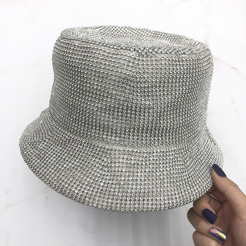 Fisherman's Hat Rhinestones Mesh Encrusted Wide