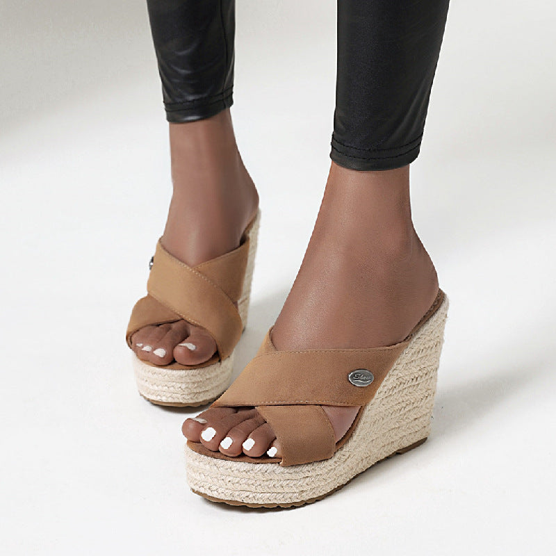 Fashion Slope Heel High-heeled Slippers