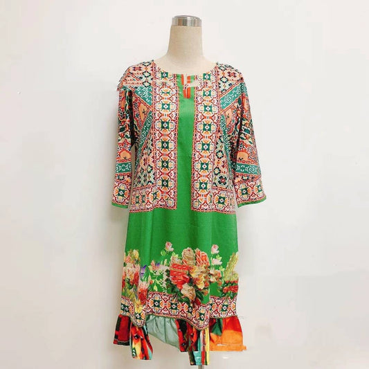 Women's Sweet Printed V-neck Dress