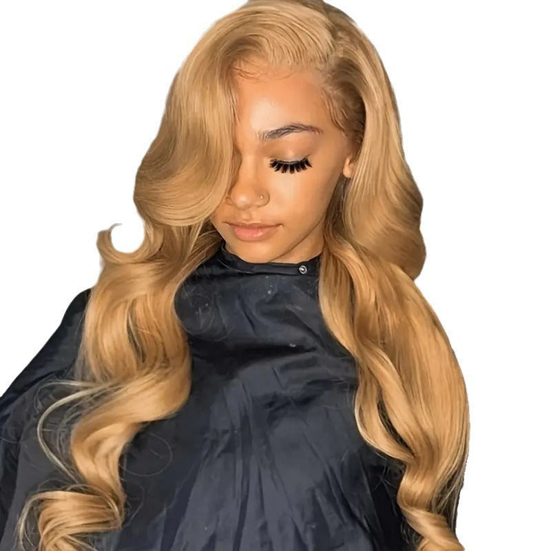 European And American Fashionable Golden Big Wave Wig
