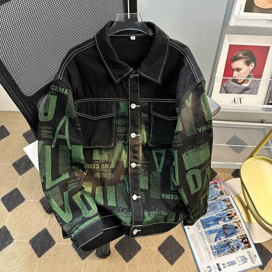 Printed Casual Long-sleeved Men's Jacket Idle Style Harajuku Style