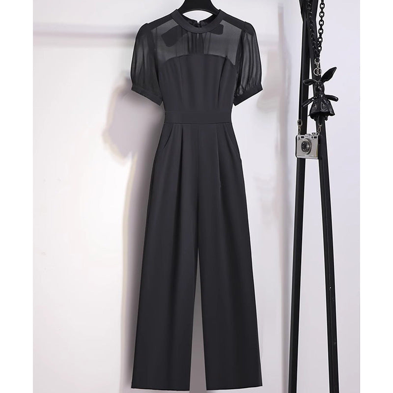 Fashion-forward Jumpsuit With High-waisted Wide-leg Pants