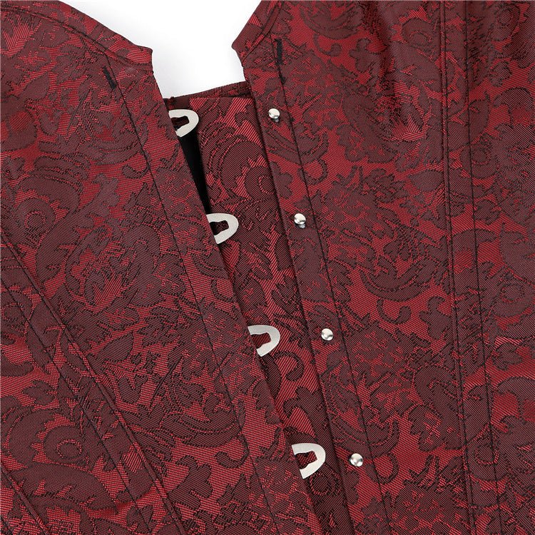 New Dark Red Corset Body Support Chest Sculpting Bone Clothing
