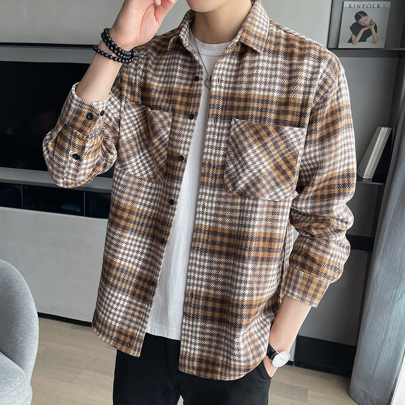 Men's Plaid Shirt With Long Sleeves