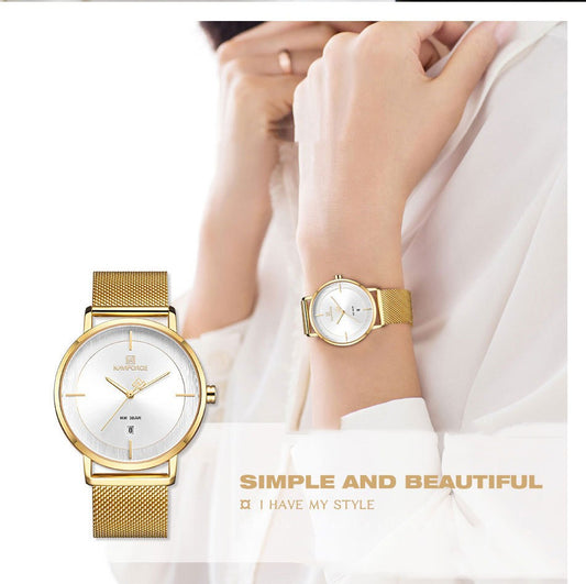 Fashion Simple Calendar Waterproof Quartz Watch