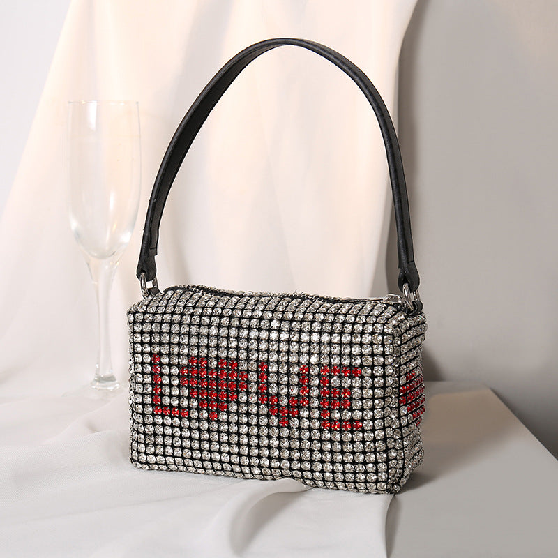 Rainbow Rhinestone Gradient Handbag