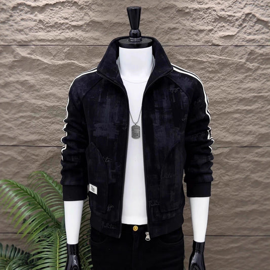 Men's High-end Fashionable Patterned Casual Long-sleeve Jacket