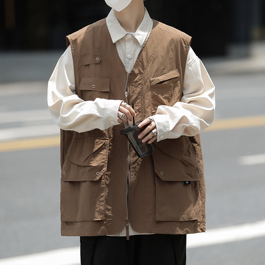Japanese C Frock Vest Loose Multi-pocket