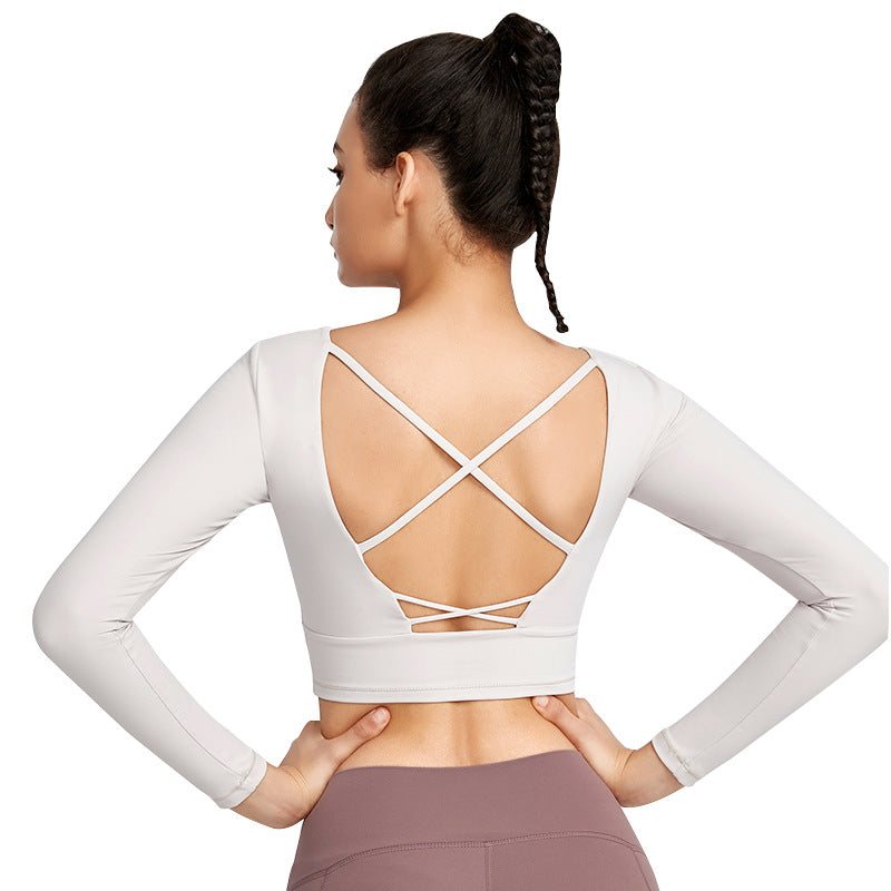 Tight T-shirt With Chest Pad Long Sleeve Yoga Wear