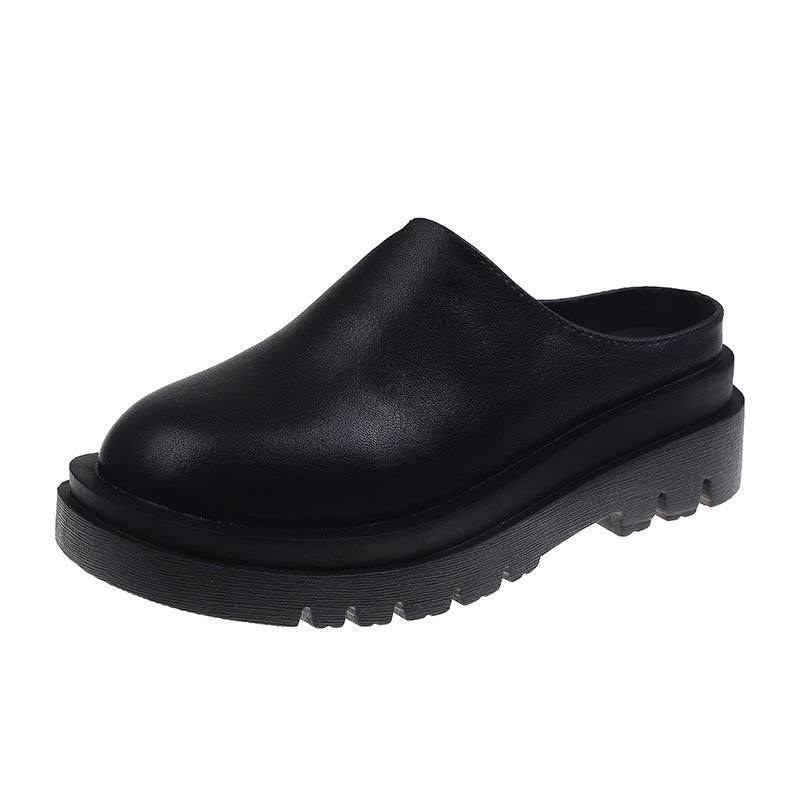Womens Chunky-soled Closed-toe Mules For Casual Wear
