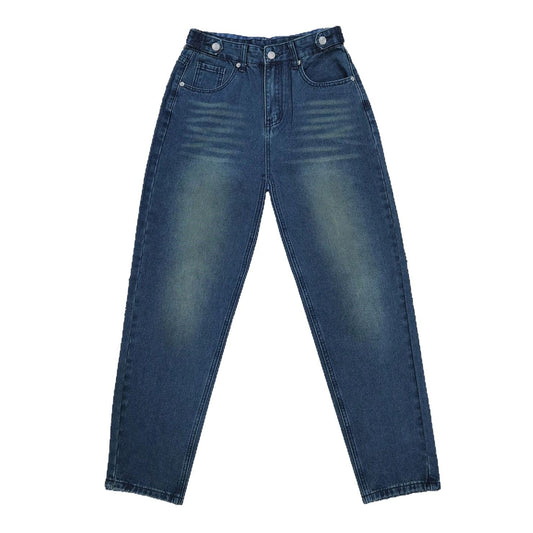 Retro Flared Jeans i Vasket Blå Denim til Kvinder