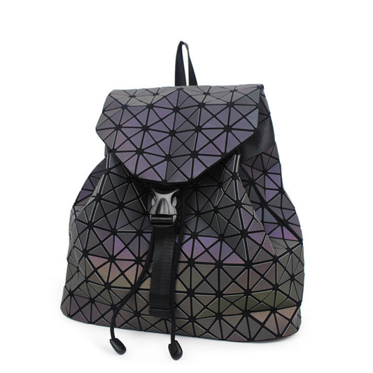 Geometrisk lysende rygsæk - Syet design - Studenterrygsæk - Mode