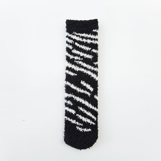 Coral Velvet Warm Sleeping Towel Socks