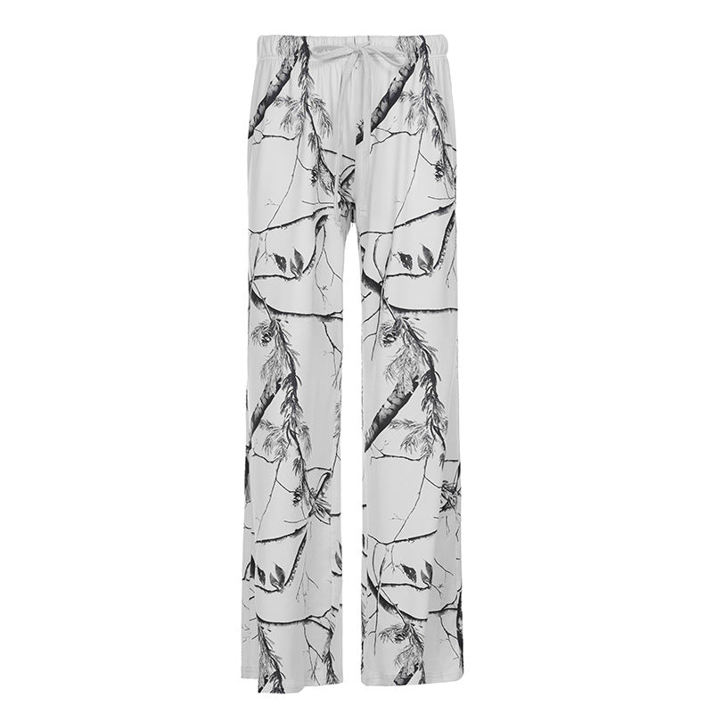 Sleeveless Vest And Drawstring Pants Set With A Printed Design