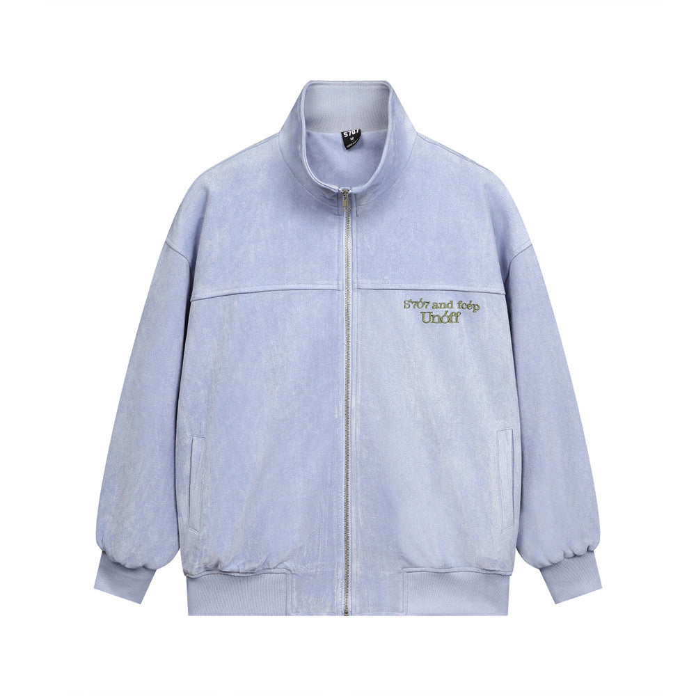 Fashion Brand High Street Embroidery Letter Tooling Stand Collar Jacket For Men