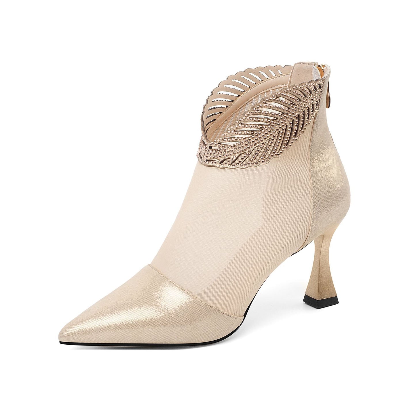 Pointed High Heel Back Zipper Single Shoes