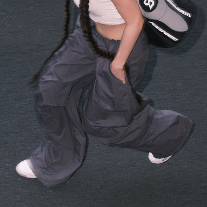 Drawstring High Waist Pocket Woven Pants