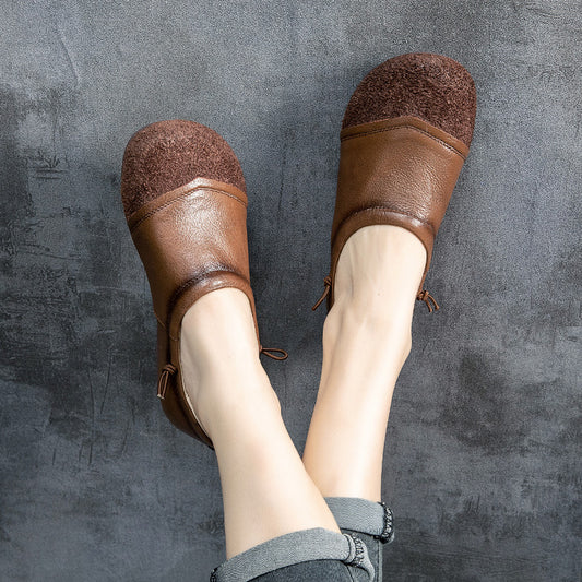 Leather Retro Casual Soft Sole Women's Shoes