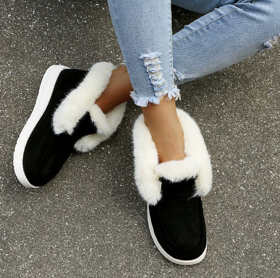 Large Size Round Toe Casual Women's Cotton Shoes