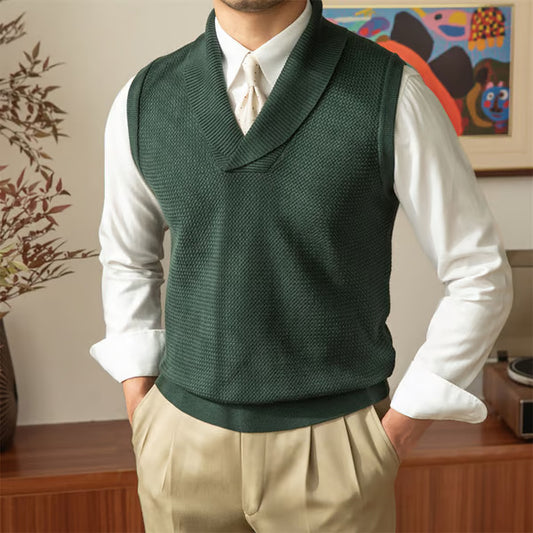 Moderne strikket vest, business slim fit til mænd